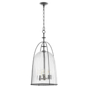 Alice 16" 3 Light Glass Pendant in Matte Black