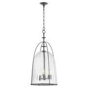 Alice 16" 3 Light Glass Pendant in Matte Black