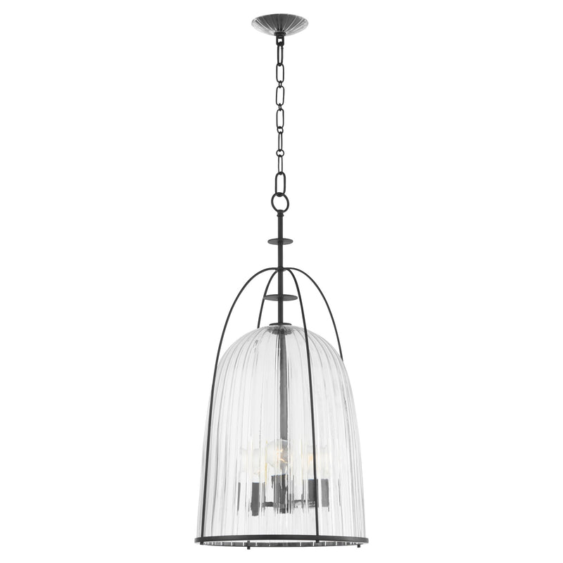 Alice 16" 3 Light Glass Pendant in Matte Black