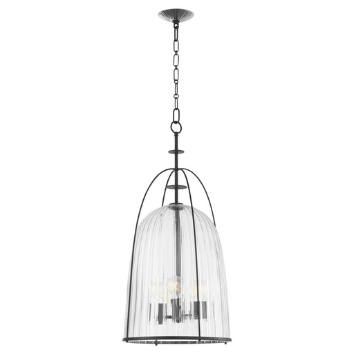Alice 16" 3 Light Glass Pendant in Matte Black