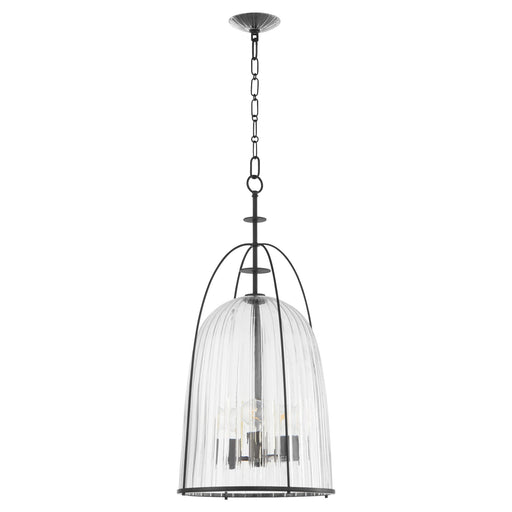 Alice 16" 3 Light Glass Pendant in Matte Black