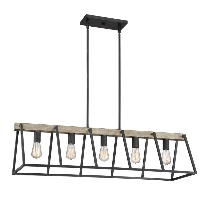 Brockton 5-Light Island Chandelier in Grey Ash