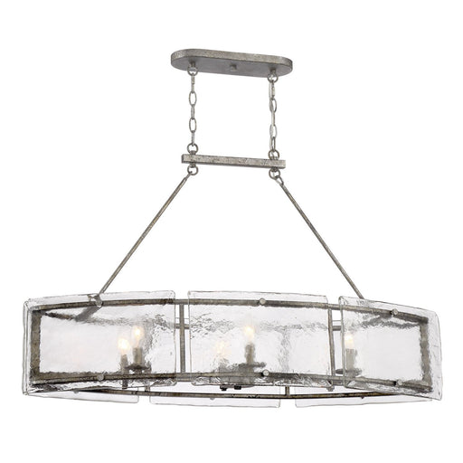 Fortress 6-Light Island Chandelier in Mottled Silver