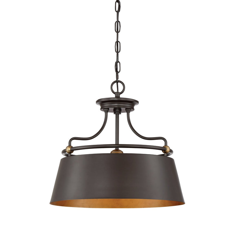 Fairview 3-Light Drum Pendant in Western Bronze