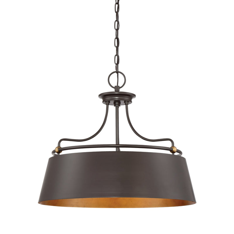 Fairview 4-Light Drum Pendant in Western Bronze