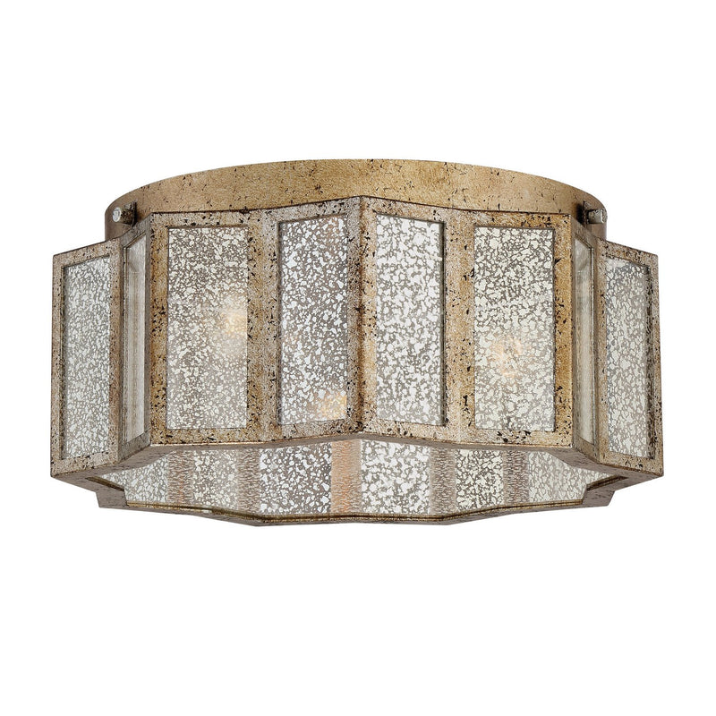 Shrine 3-Light Flush Mount in Aged Gold