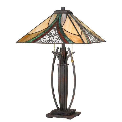 Orleans 2-Light Tiffany Table Lamp in Valiant Bronze
