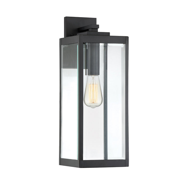 Westover Large Outdoor Wall Lantern in Earth Black