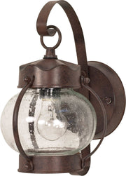 6" Clear Seeded Glass Outdoor Wall Lantern in Old Bronze