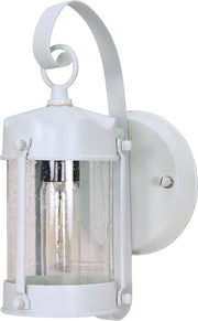 5" Clear Seeded Glass Outdoor Wall Lantern in White