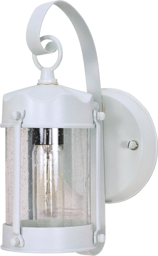 5" Clear Seeded Glass Outdoor Wall Lantern in White