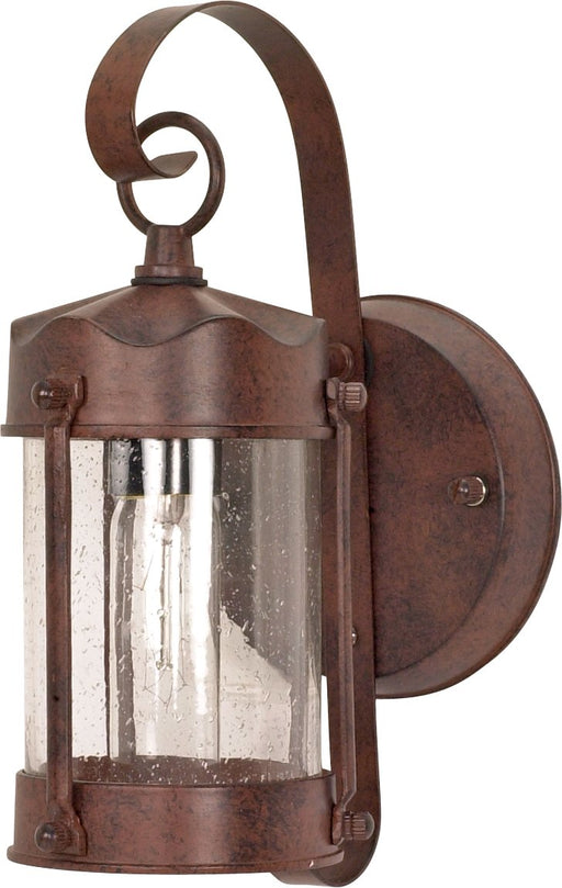 5" Clear Seeded Glass Outdoor Wall Lantern in Old Bronze