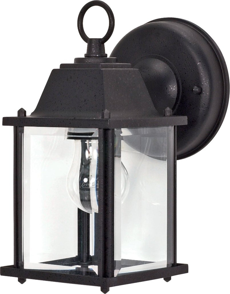 Small Colonial Outdoor Wall Lantern in Textured Black