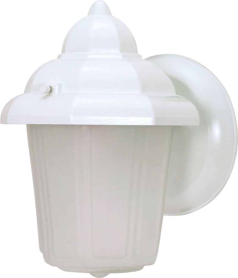 Satin Frosted Glass Outdoor Wall Lantern in White