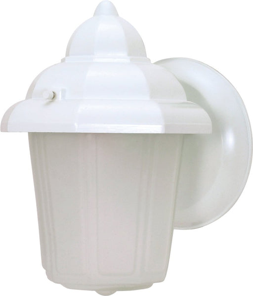 Satin Frosted Glass Outdoor Wall Lantern in White