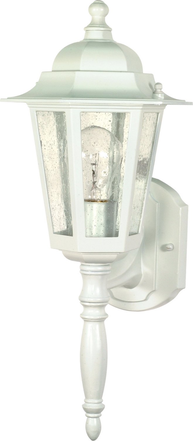 Central Park Seeded Glass Outdoor Wall Lantern in White