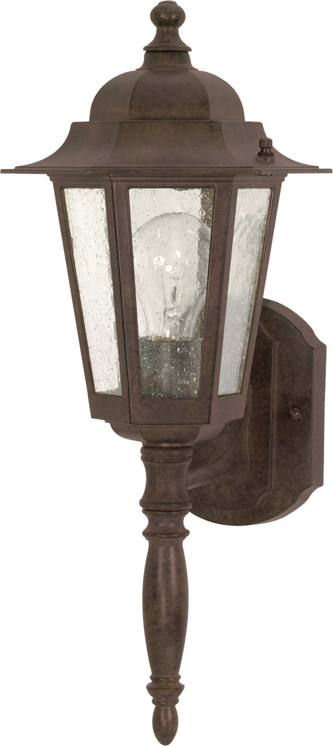 Central Park Seeded Glass Outdoor Wall Lantern in Old Bronze