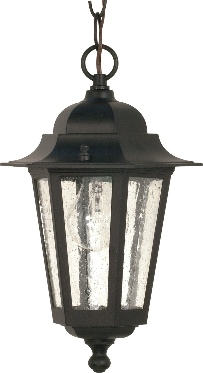 Cornerstone Outdoor Lantern Pendant in Textured Black