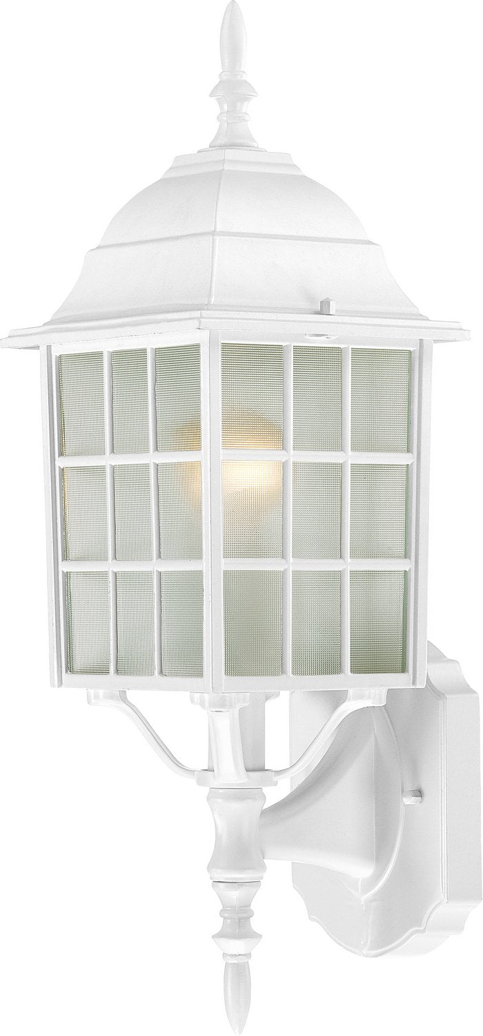 18" Frosted Glass Outdoor Wall Lantern in White