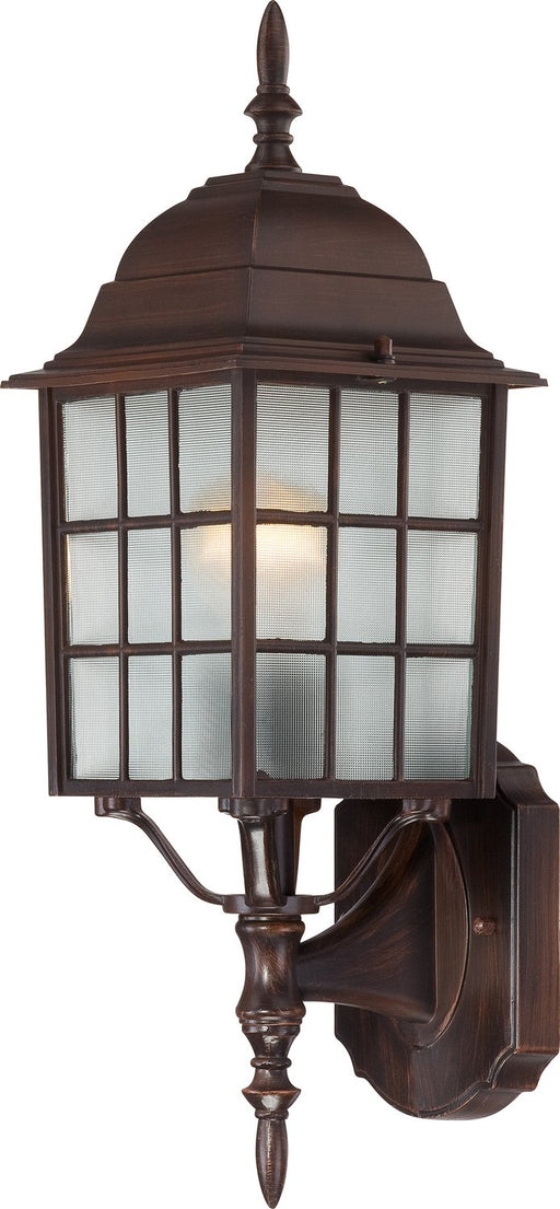 18" Frosted Glass Outdoor Wall Lantern in Rustic Bronze