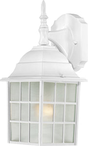14" Frosted Glass Outdoor Wall Lantern in White