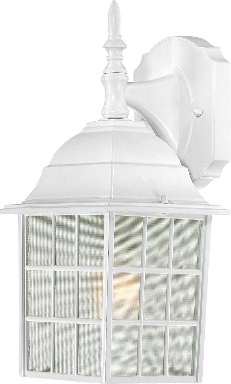 14" Frosted Glass Outdoor Wall Lantern in White