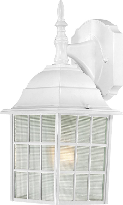 14" Frosted Glass Outdoor Wall Lantern in White