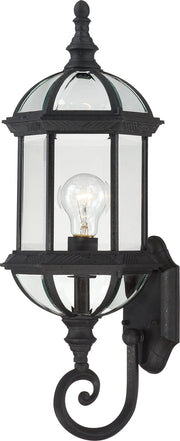 Boxwood Large Outdoor Wall Lantern in Textured Black