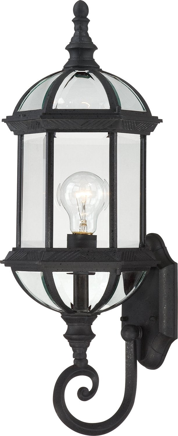 Boxwood Large Outdoor Wall Lantern in Textured Black
