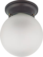 6" Globe Flush Mount in Mahogany Bronze