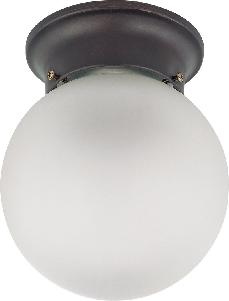 6" Globe Flush Mount in Mahogany Bronze