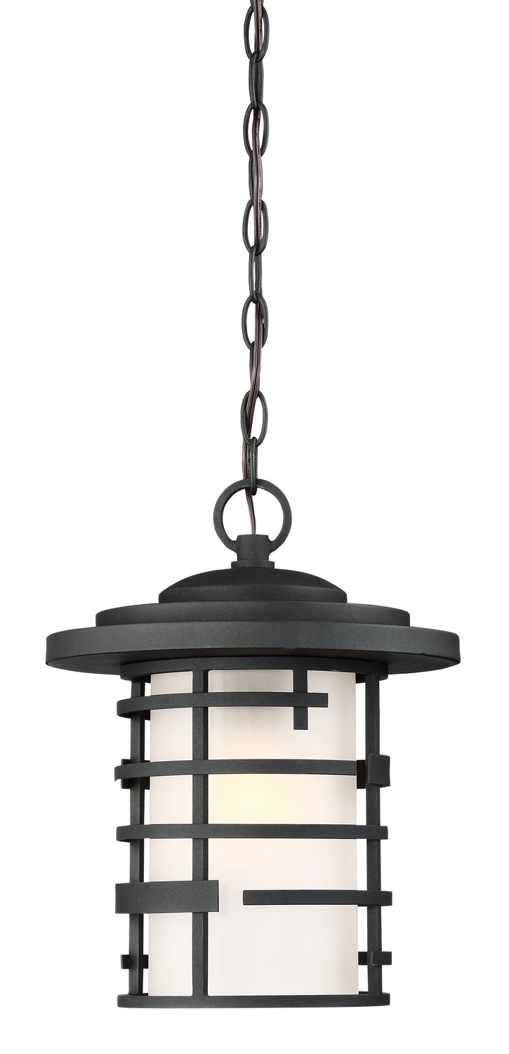 Lansing Outdoor Lantern Pendant in Textured Black