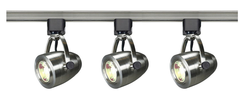 3-Light LED Track Light Kit, 2.88" Heads in Brushed Nickel