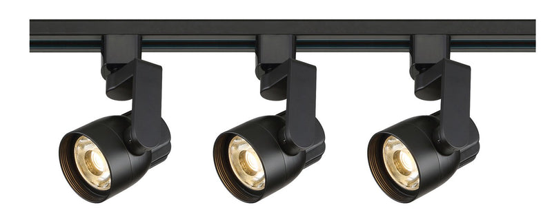 3-Light LED Track Light Kit, 2.75" Heads in Black
