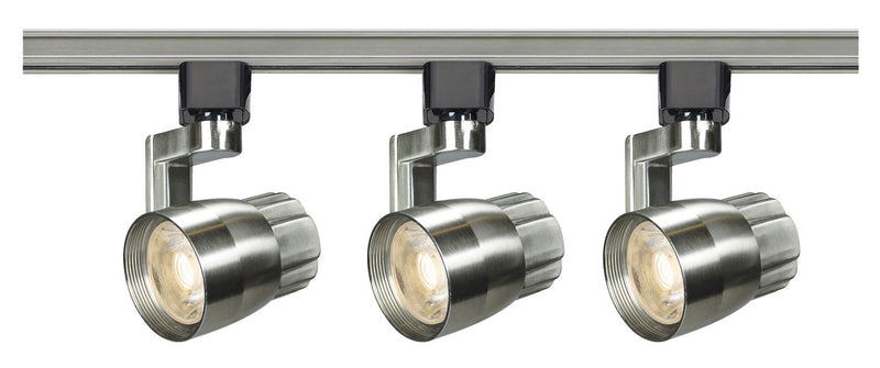 3-Light LED Track Light Kit, 2.75" Heads in Brushed Nickel