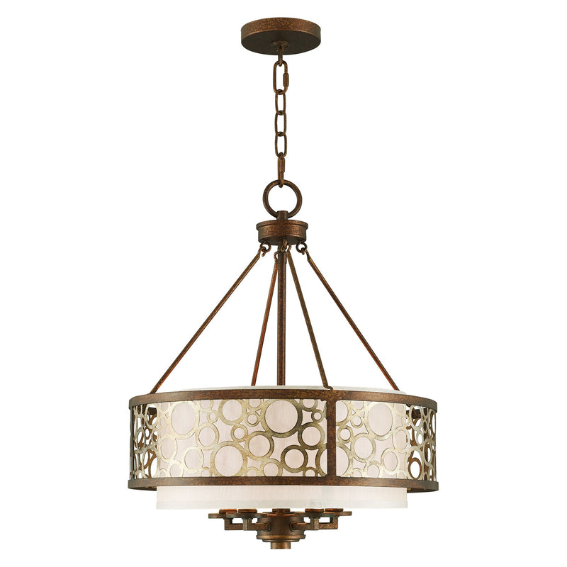 Avalon 5-Light Chandelier in Hand Applied Palacial Bronze with Gilded Accents