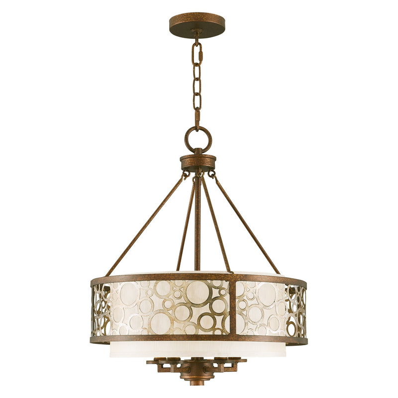 Avalon 5-Light Chandelier in Hand Applied Palacial Bronze with Gilded Accents