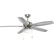 Billows 52" Ceiling Fan with Light in Brushed Nickel