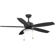 Billows 52" Ceiling Fan with Light in Forged Black