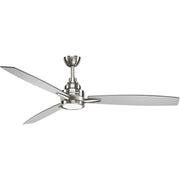 Gaze 60" Ceiling Fan with Light in Brushed Nickel