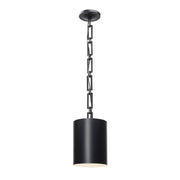 Alston 1 Light 8" Pendant in Matte Black + White