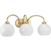 Carisa Three Light Bath in Vintage Gold