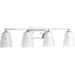 Leap Four Light Bath in Brushed Nickel