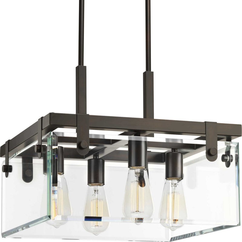 Glayse 4-Light Semi-Flush Mount in Antique Bronze