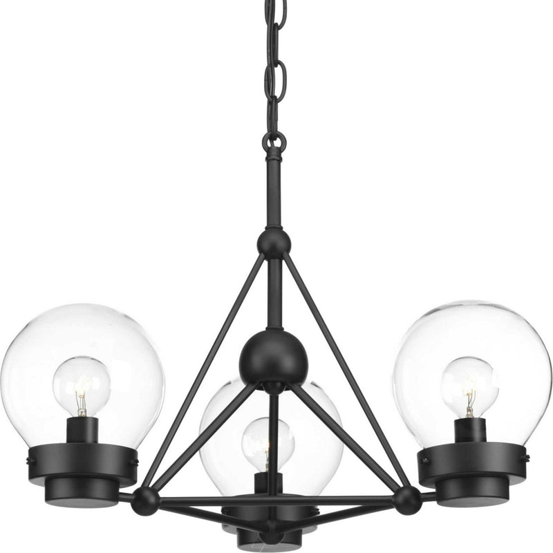 Spatial 3-Light Semi-Flush Mount in Black