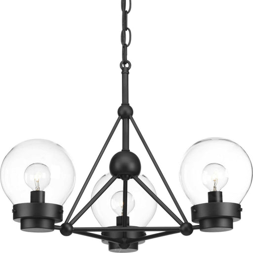 Spatial 3-Light Semi-Flush Mount in Black