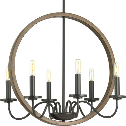 Fontayne Six Light Chandelier in Antique Bronze