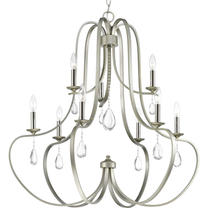 Anjoux 9-Light Chandelier in Silver Ridge