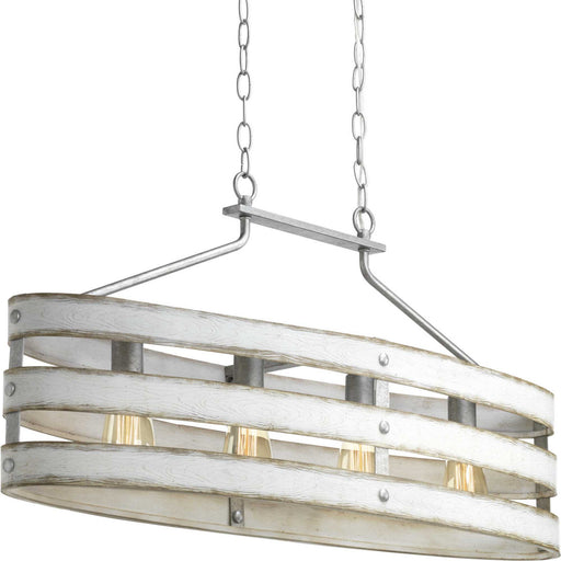 Gulliver Four Light Island Pendant in Galvanized Finish