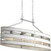 Gulliver 4-Light Linear Chandelier in Galvanized